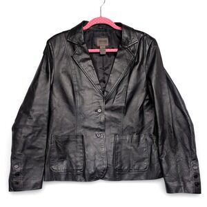 Uniform John Paul Richard Leather Blazer Jacket Black Genuine Leather Size 12